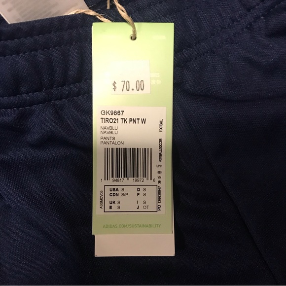 Brand new NWT adidas navy blue tracksuit ladies small pants and medium jacket. - Picture 5 of 9